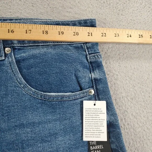 New Eloquii The Barrel Jean Womens 20 Blue Wash High Rise Stretch Comfort Denim - Picture 4 of 13